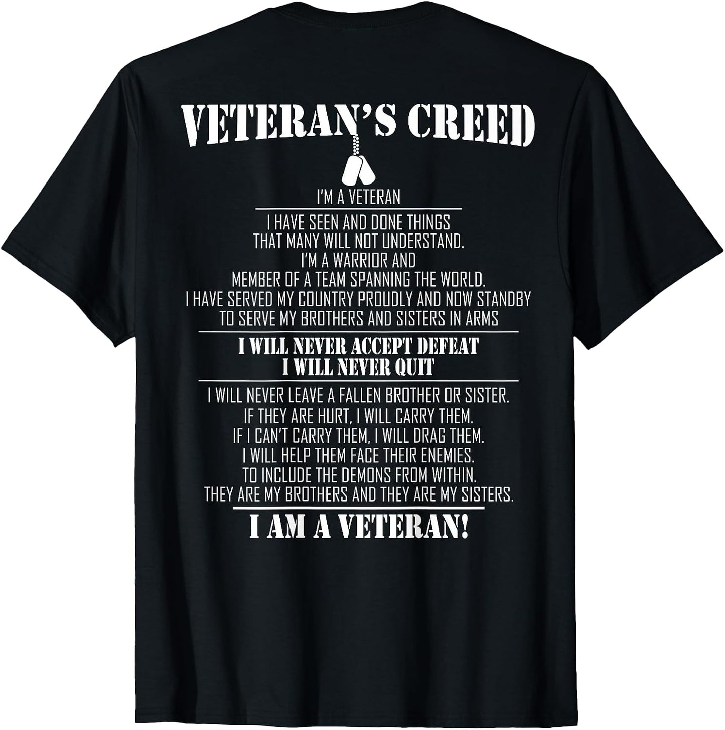Veteran's creed Proud veteran Shirts