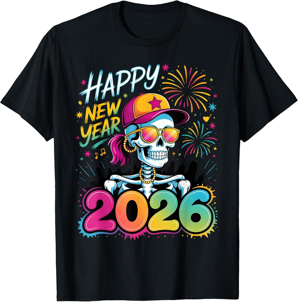 2026 Party Skull New Year Fireworks Celebration