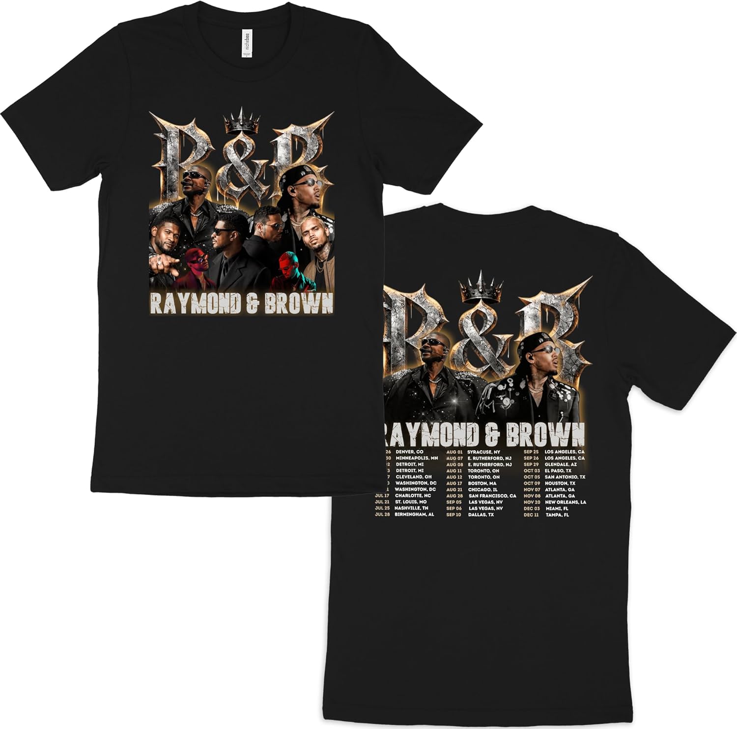 Retro R&B Graphic Tee - Distressed Concert Shirt for Men & Women - Premium Thick Cotton Streetwear Aesthetic Classic T-Shirt