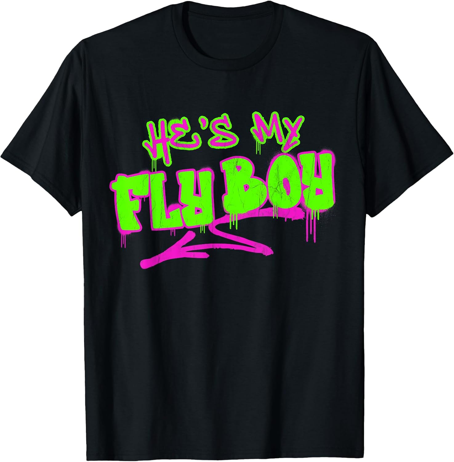 Matching His and Hers He's My Fly Boy 80s 90s Rap Graffiti T-Shirt