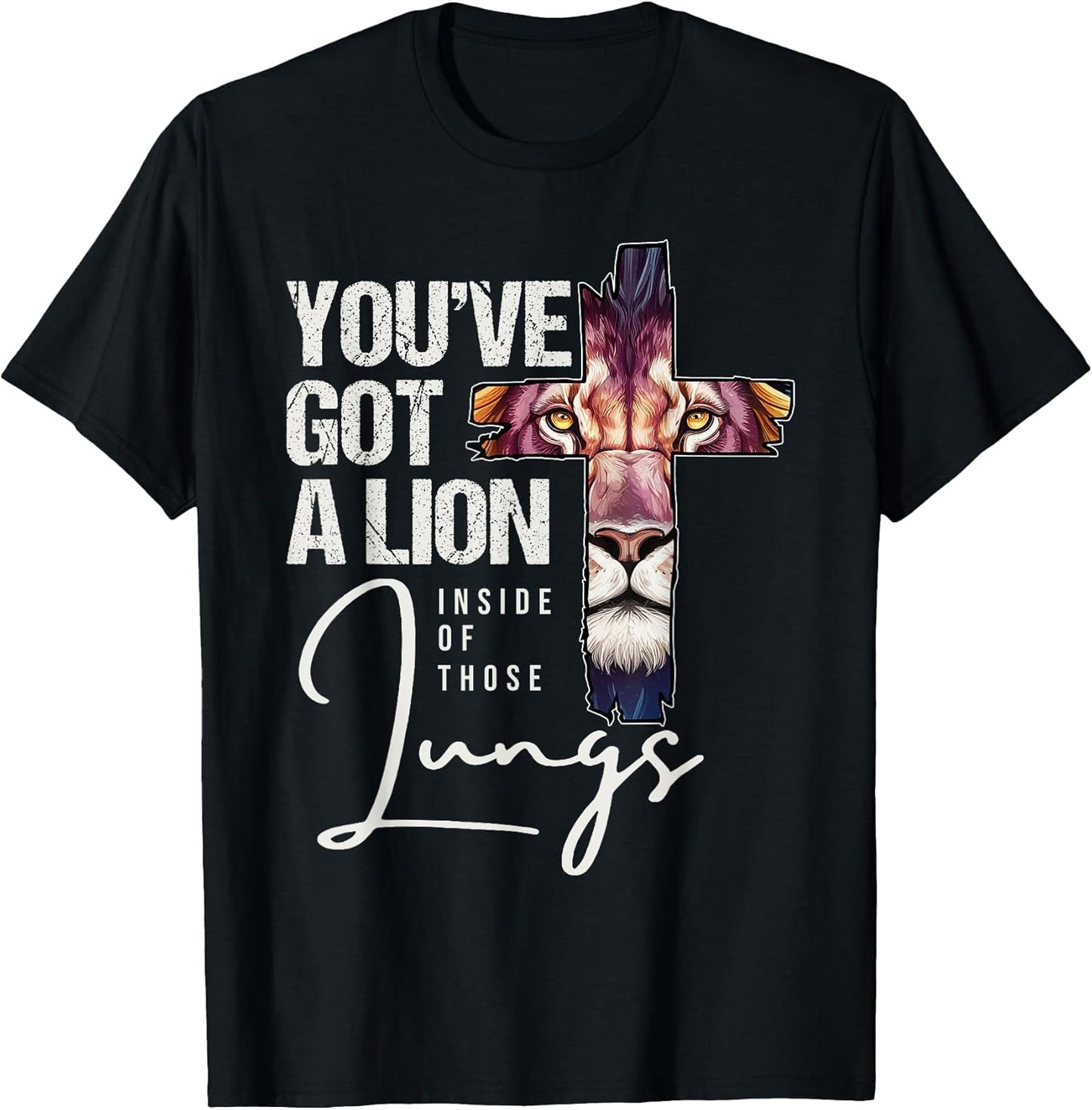 Lion in Lungs Christian Jesus Tee.