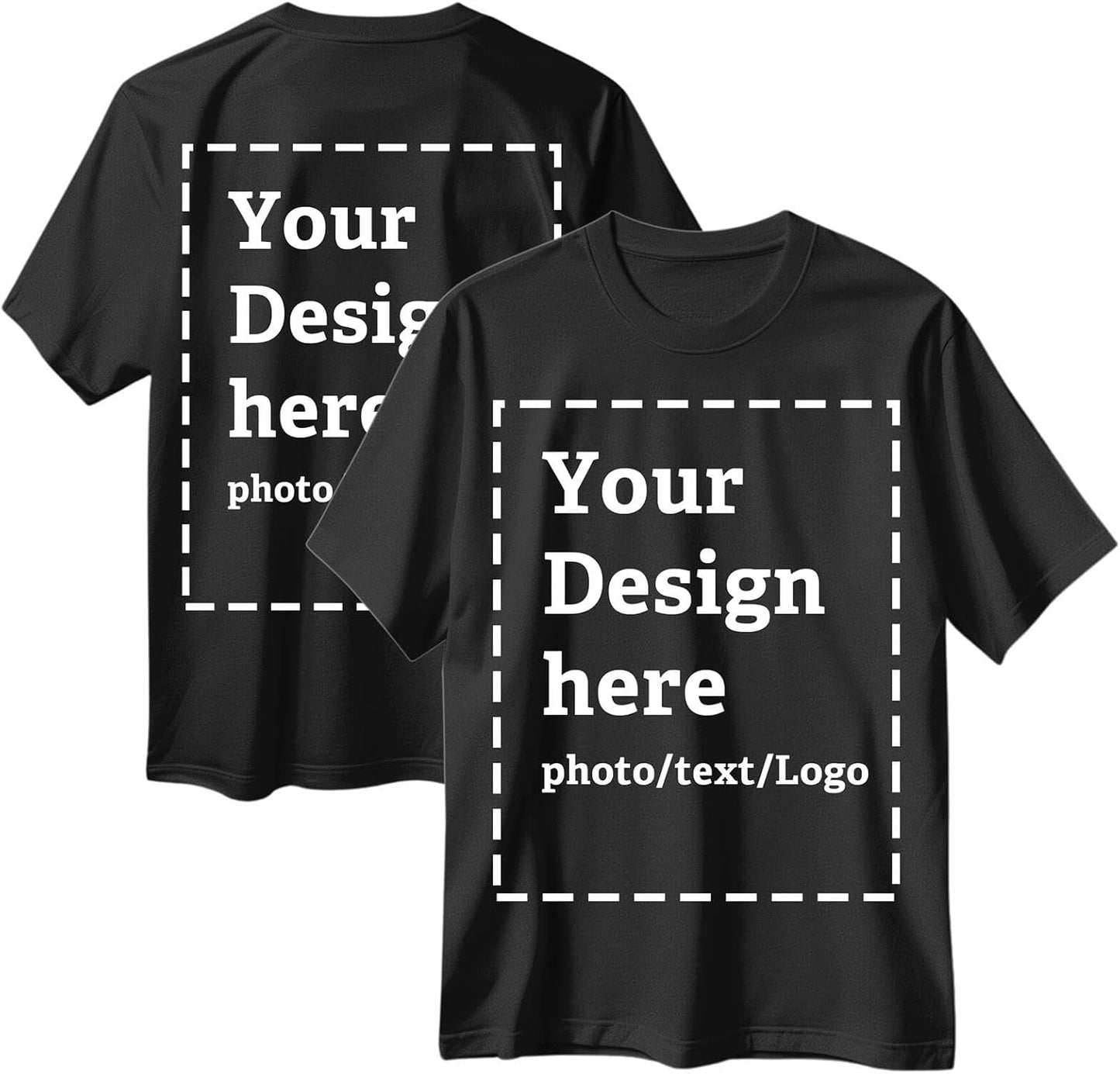 Custom T Shirts for Men Women Bulk Personalized Cotton Comfort Shirt Design Your Own Text/Photo Printed Front Back