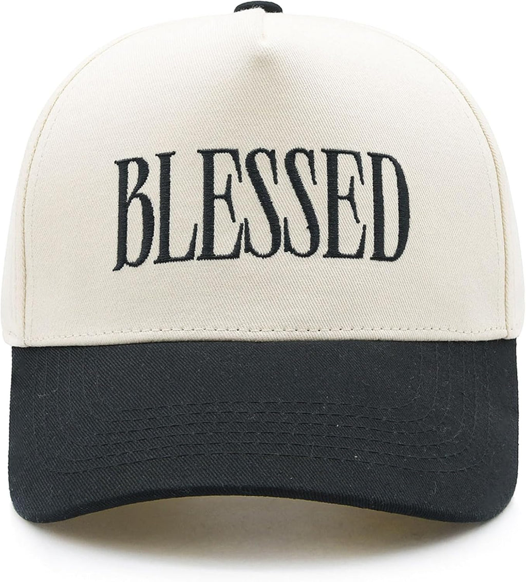 Blessed Trucker Hat, Vintage Embroidered Christian Baseball Caps for Men & Women, Trendy Religious/Birthday Gifts