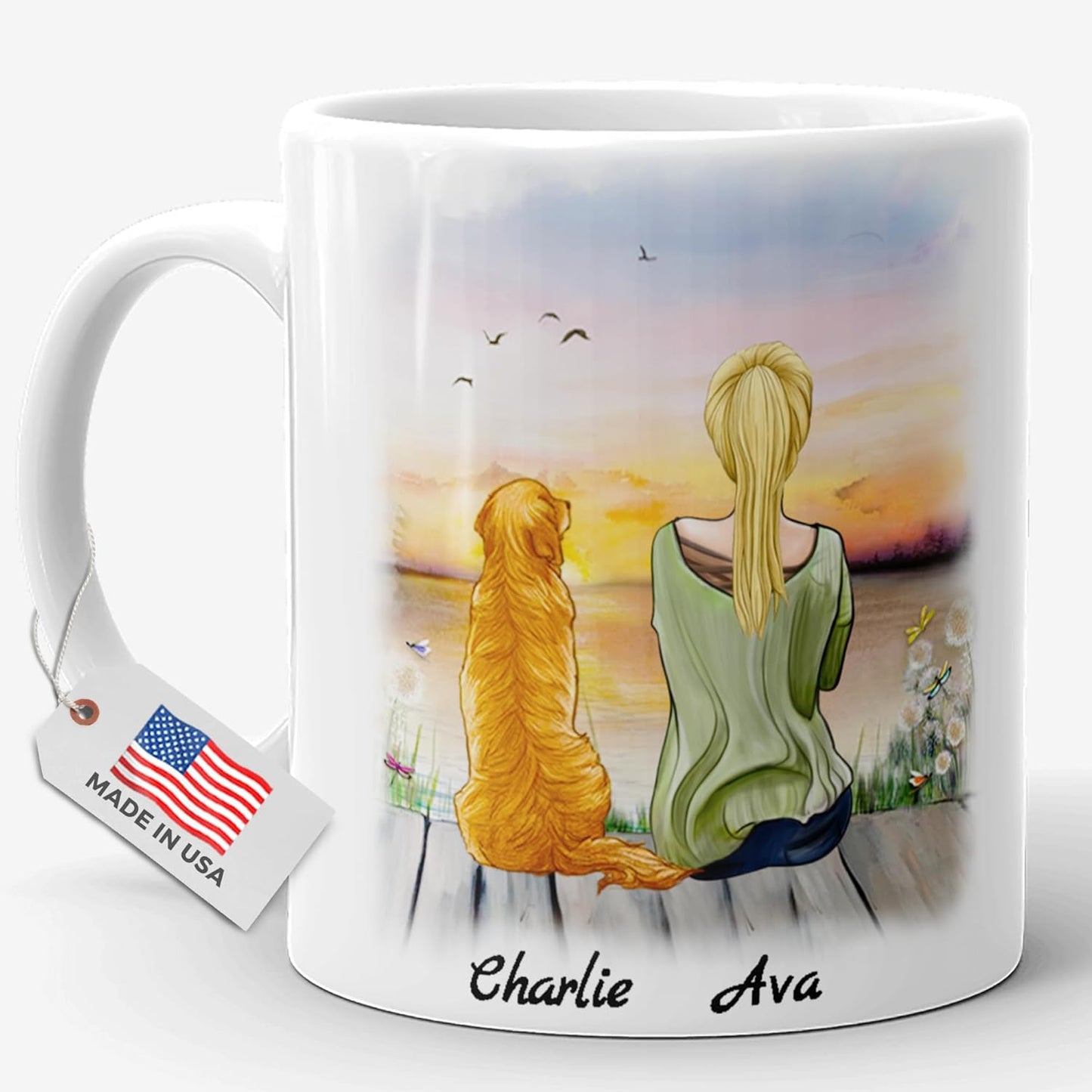 Personalized Mug for Women Dog Lovers - Labrador Gifts, Cockapoo Gifts -11oz Customized Coffee Cup Tea Mug - Custom Mug - Dog Present for Women for Birthdays, Christmas, and More (1DOG-MOM)