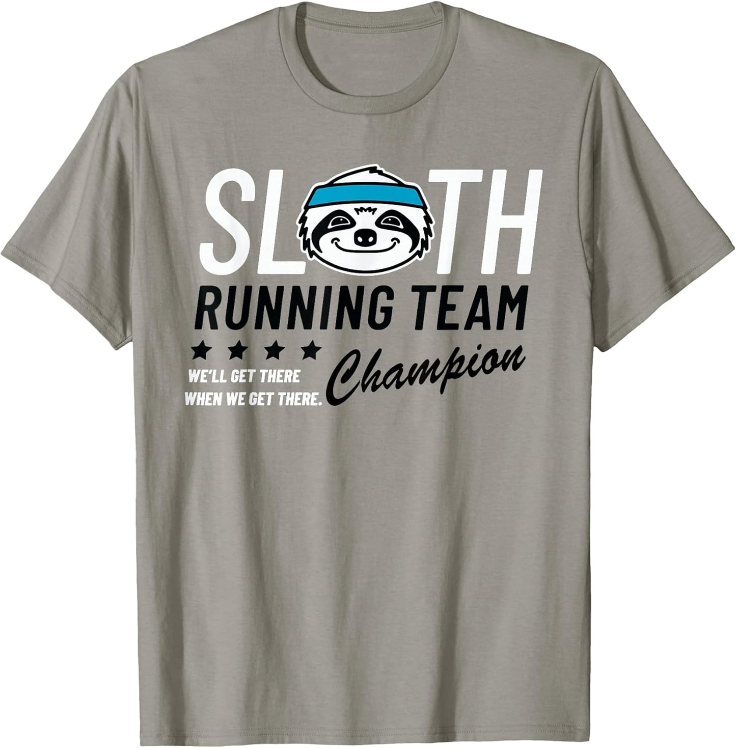 Funny Sloth Running Team Champion Tee Shirt