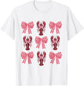 Cute Pink Bow Coquette Crawfish Clean Girl Aesthetic Lobster T-Shirt