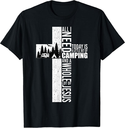 Love Camping And Jesus Funny Shirt