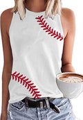 Baseball O-Neck Tank Women Print Baseball Tanks Cute Workout Graphic Casual Summer Sleeveless Vest Top