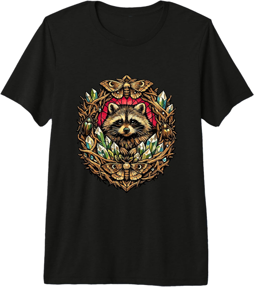 Mystical Forest Raccoon Crystal Moth