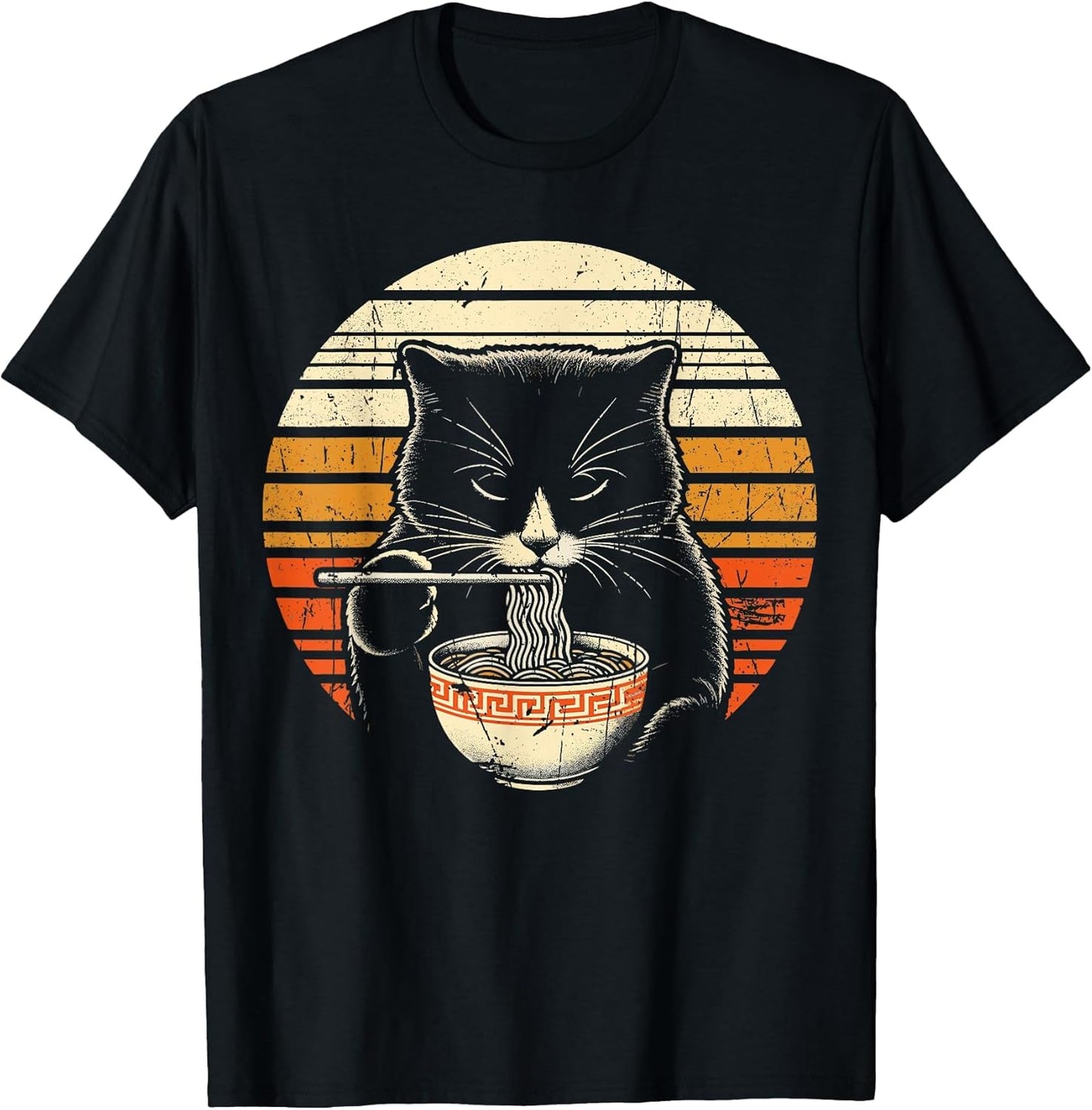 Retro Japanese Noodles Anime Ramen Cat