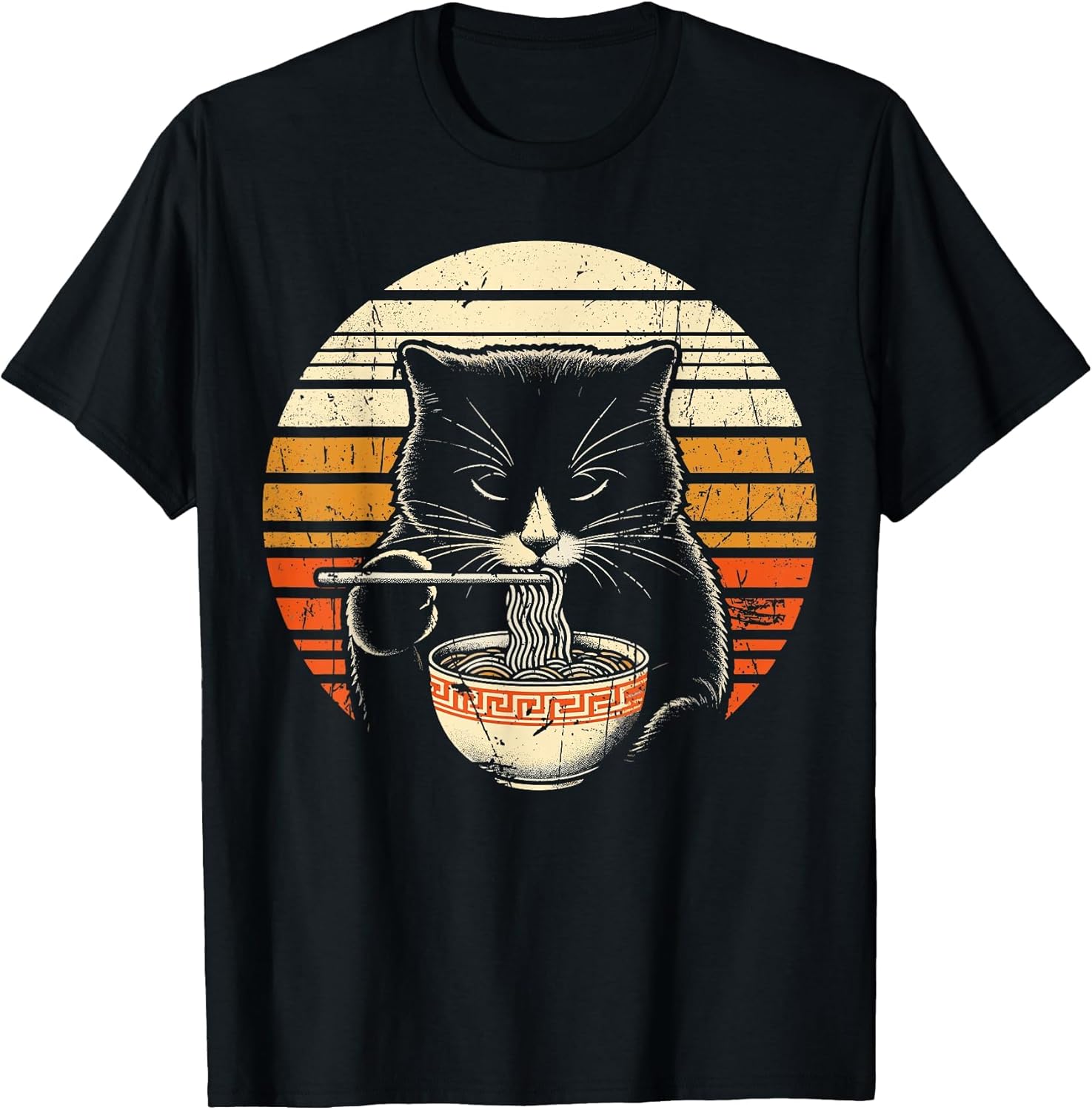 Retro Japanese Noodles Anime Ramen Cat