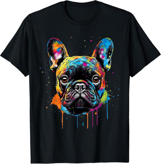 Proud to Be A Frenchie Lover Colorful Frenchie Dog Lover T-Shirt