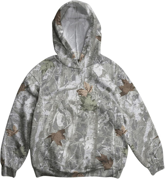 Girl's Graphic Camo Hoodie Long Sleeve Drop Shoulder Hooded Sweatshirts Loose Vintage Pullovers