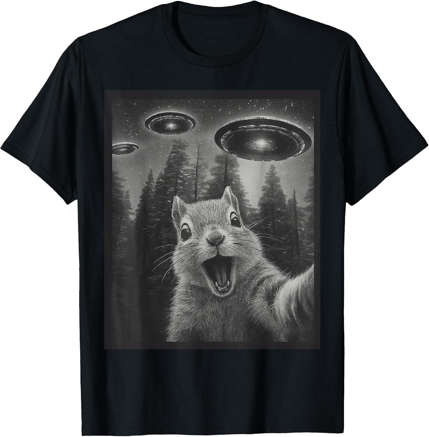 Squirrel Selfie Alien UFO Apparel Graphic Tees