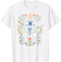 Cute R2D2 Floral Spring Vibes Big Chest Logo T-Shirt
