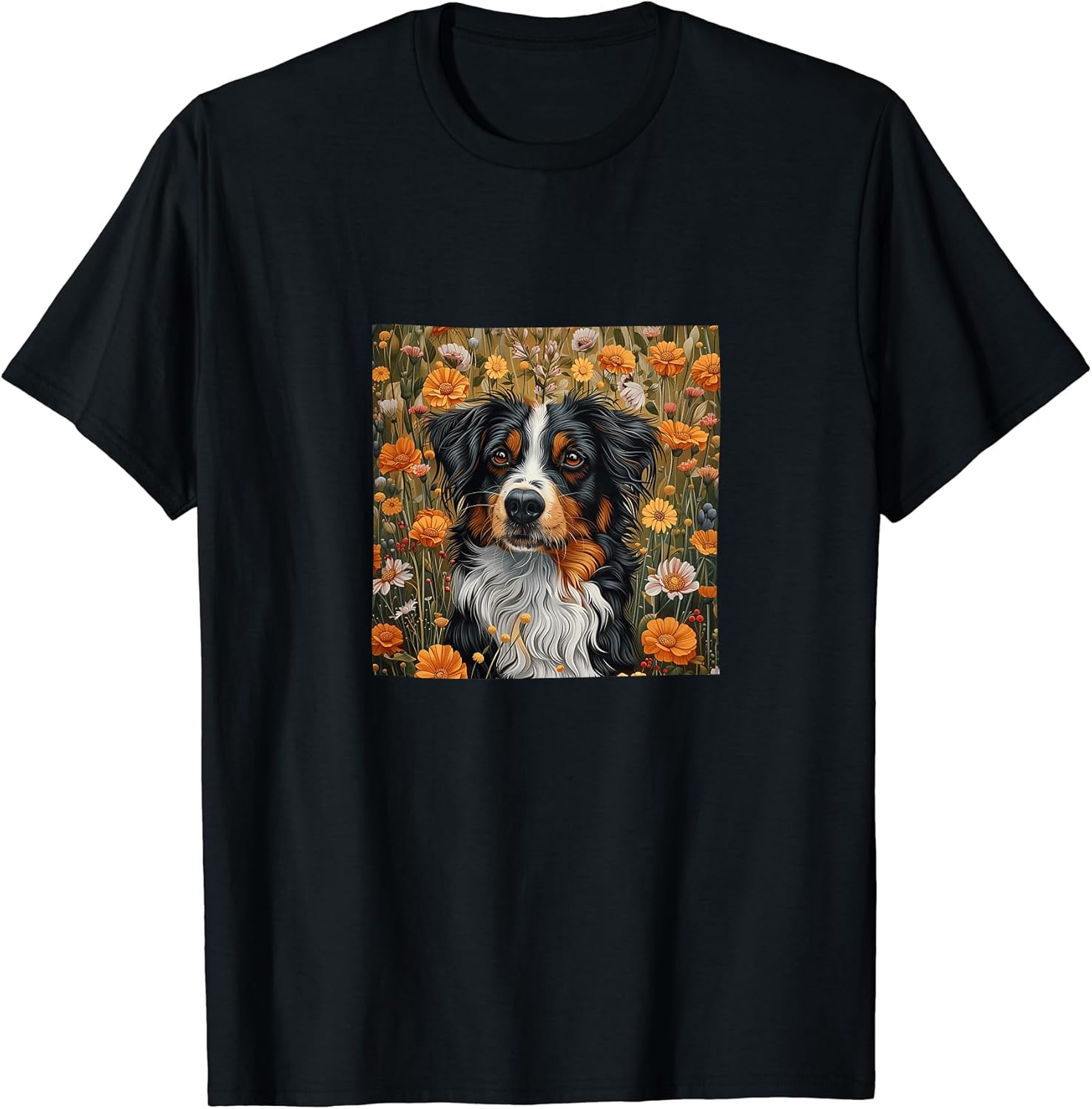Australian Shepherd Cottagecore Flowers Merch
