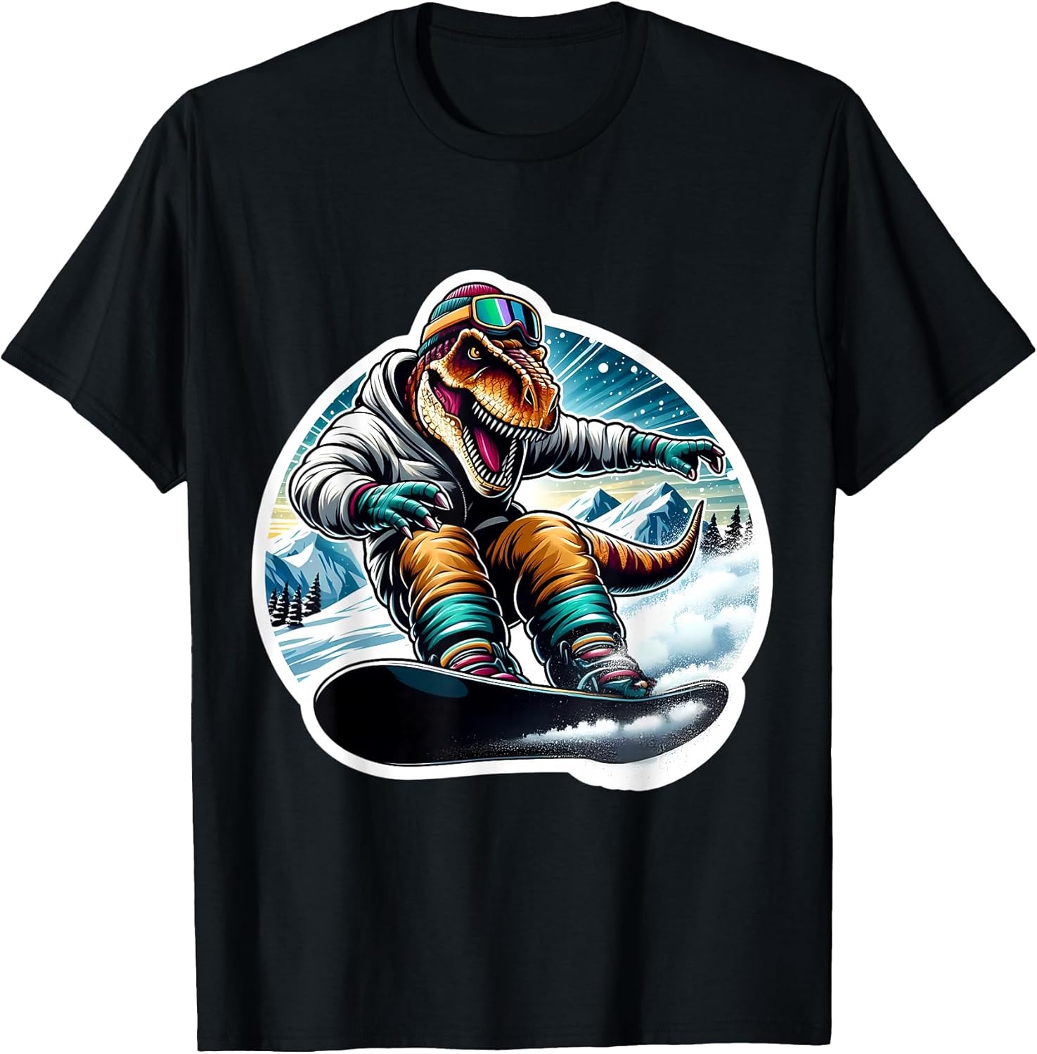 Dinosaur Snowboarding Dino Rex Snowboard Merch