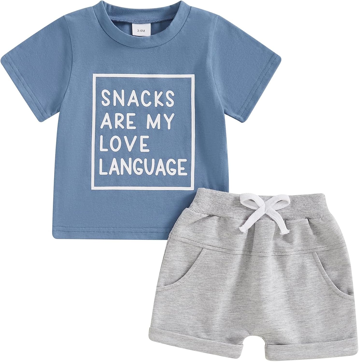 Baby Boy Summer Clothes Infant Toddler Outfit Letter Graphic Print Short Sleeve T-Shirt Tops and Casual Shorts Set