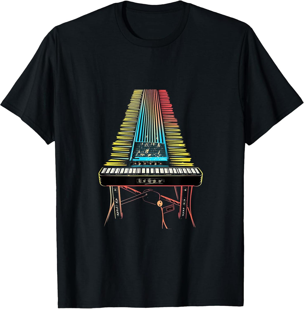 Pedal Steel Guitar Guitarist Band Music 80s Retro Vintage T-Shirt
