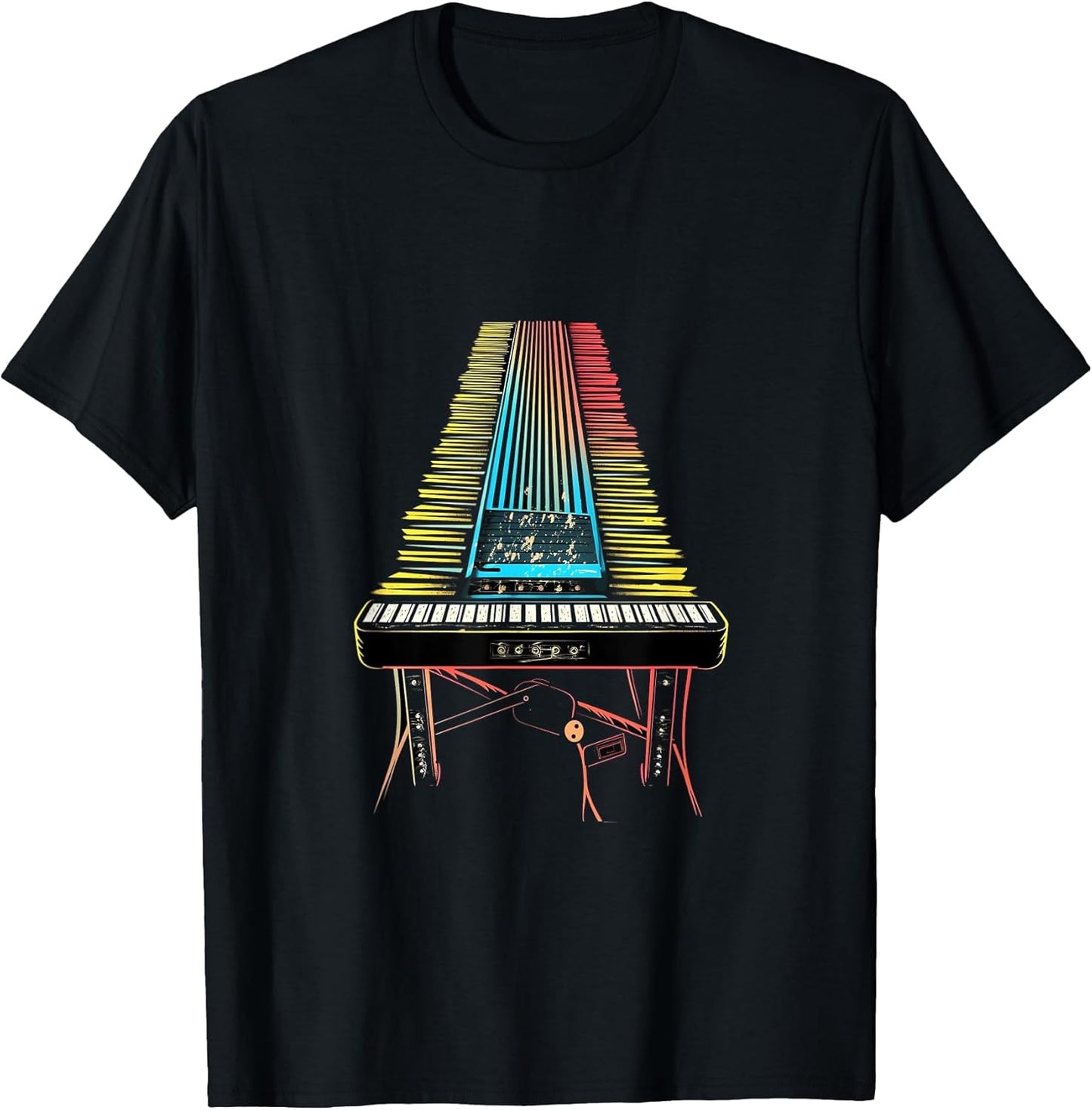 Pedal Steel Guitar Guitarist Band Music 80s Retro Vintage T-Shirt