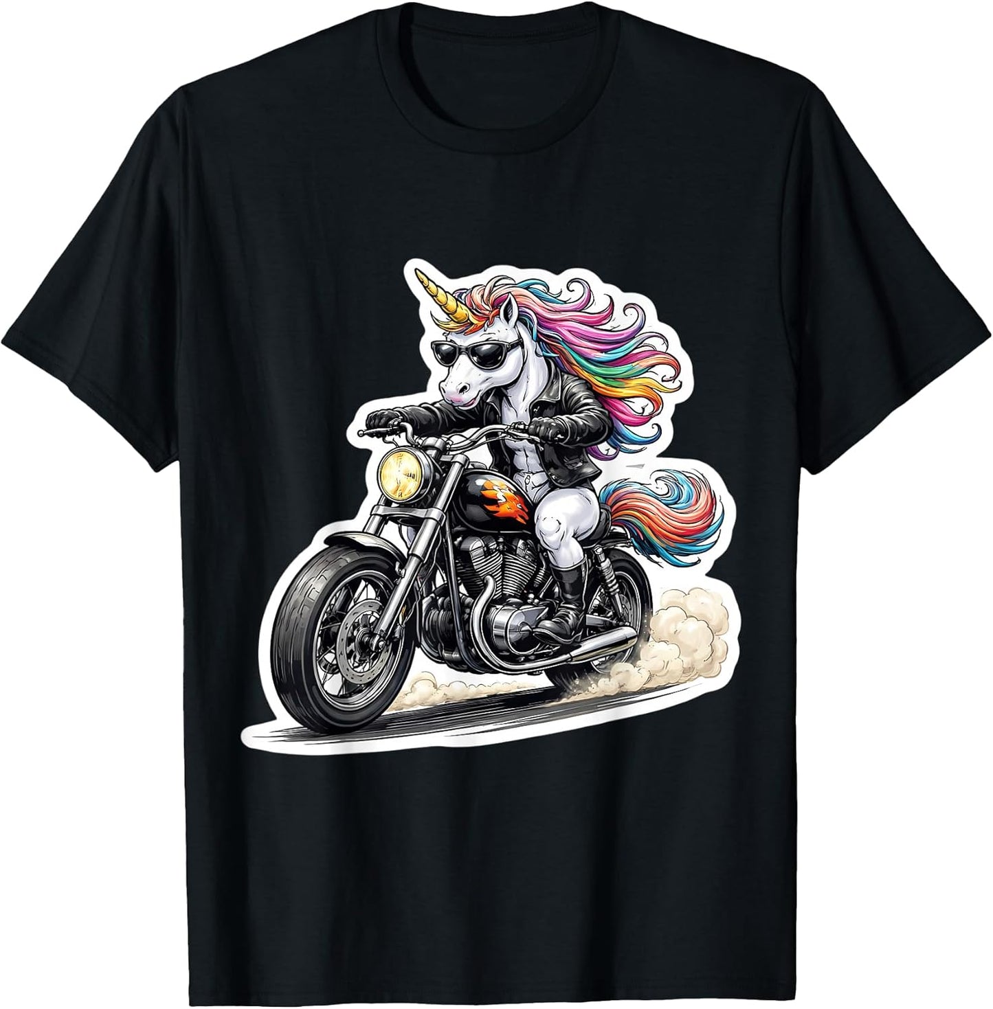 Cool Unicorn Riding Classic Motorcycle Merch