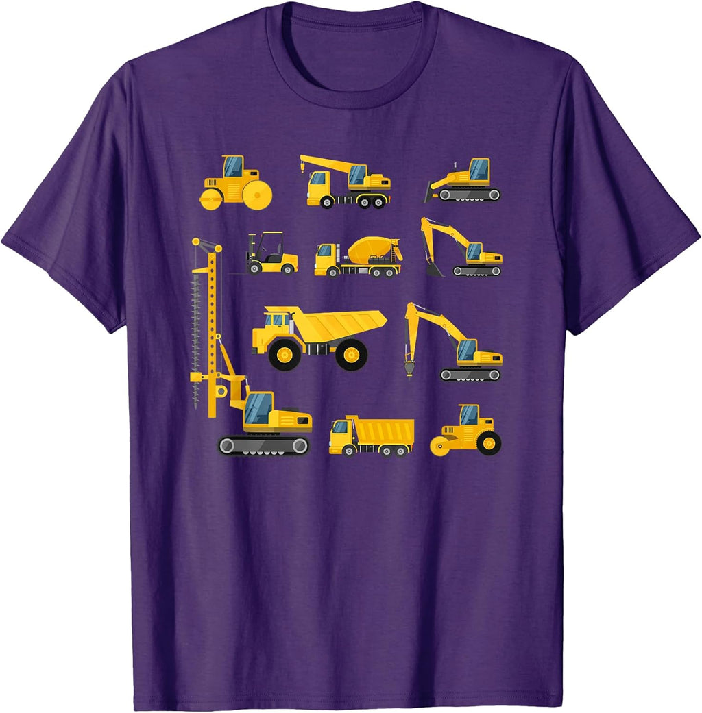 Construction Excavator Builder School Kids Teacher Student T-Shirt