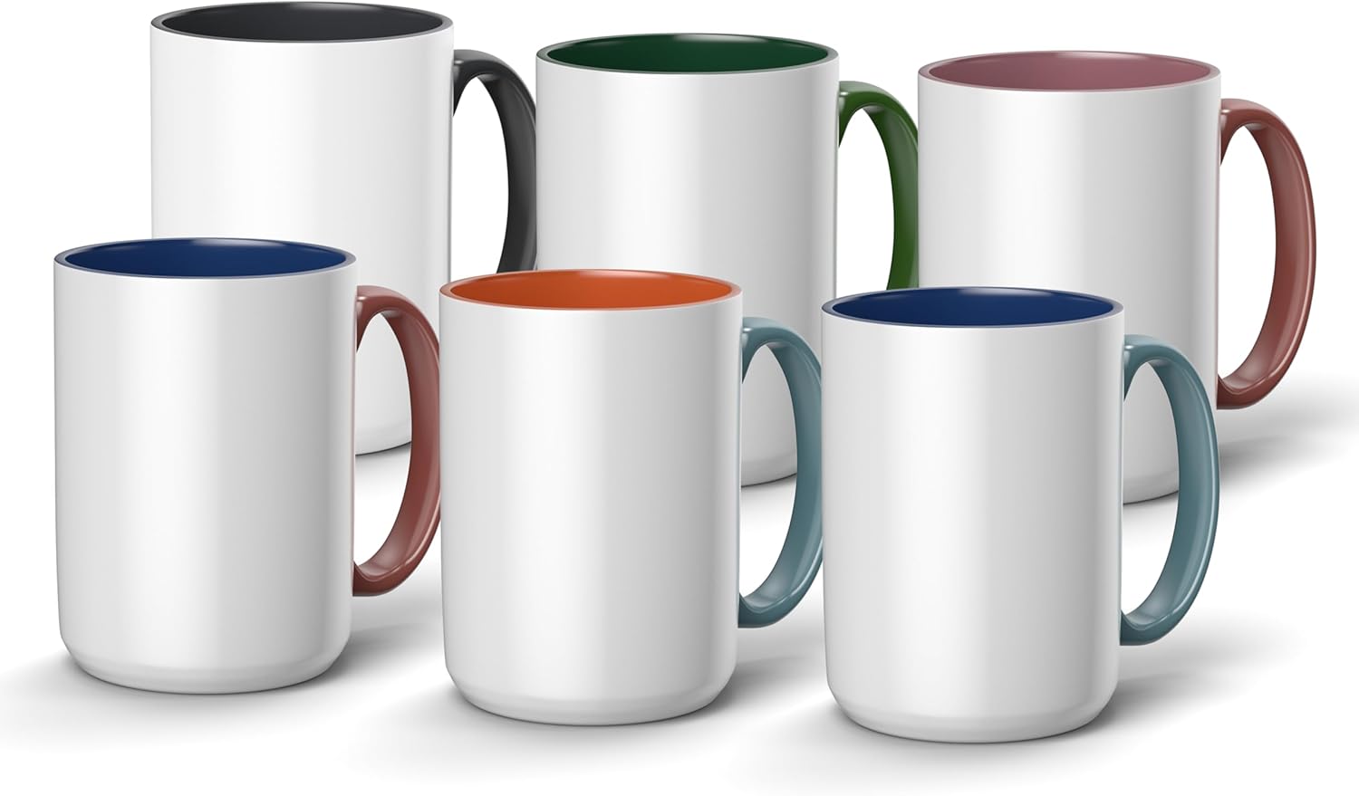 Cricut® Beveled Ceramic Mug Blank - 15 oz/425 ml (6 ct) - DIY Custom Mug - Works with Infusible Ink® Transfer Sheets, Pens, Markers & Sublimation