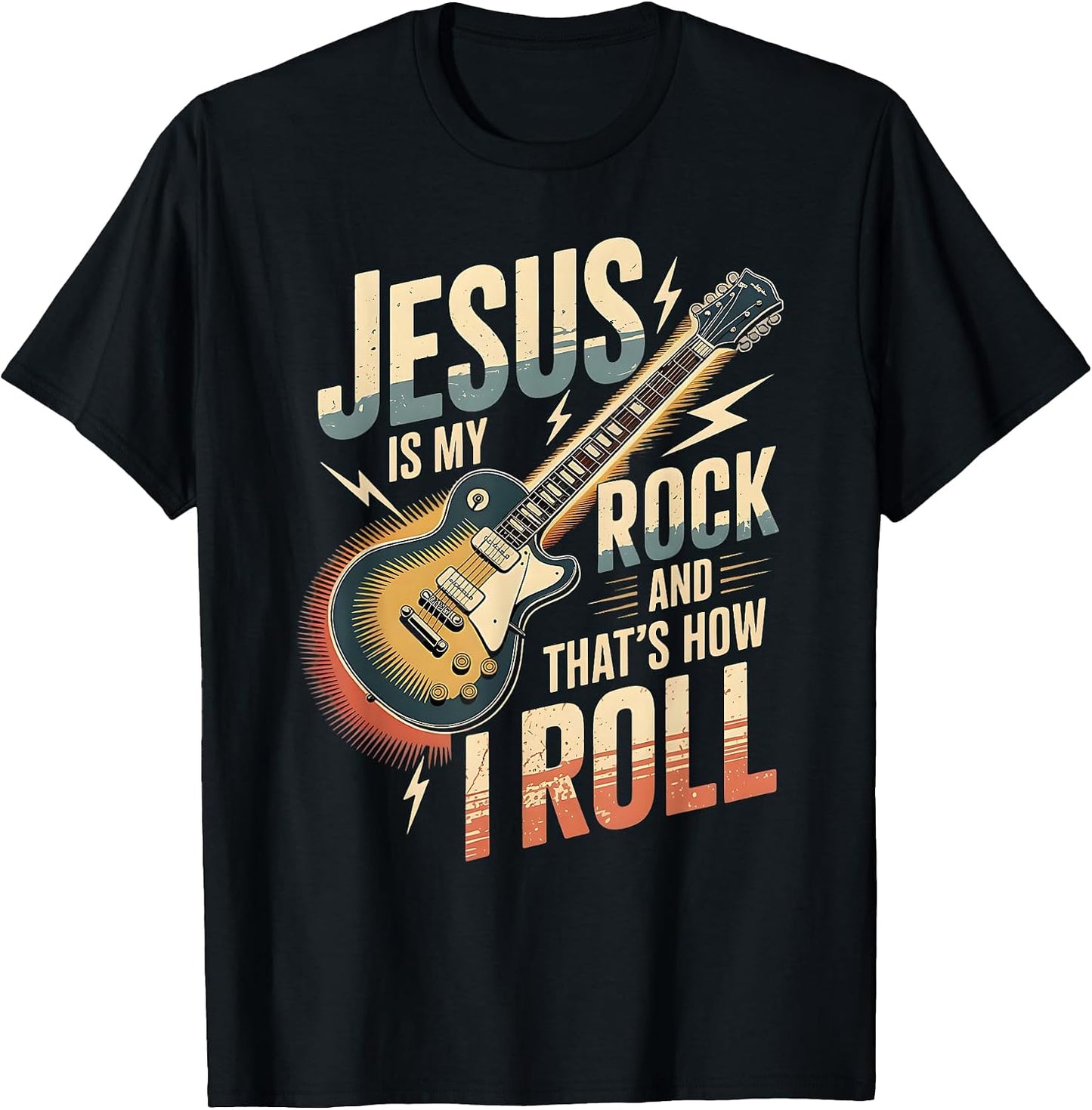 Christian Guitar Musican Apparel Jesus Is My Rock