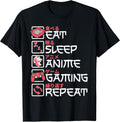 Eat Sleep Anime Gaming Repeat Otaku Gamer Shirts