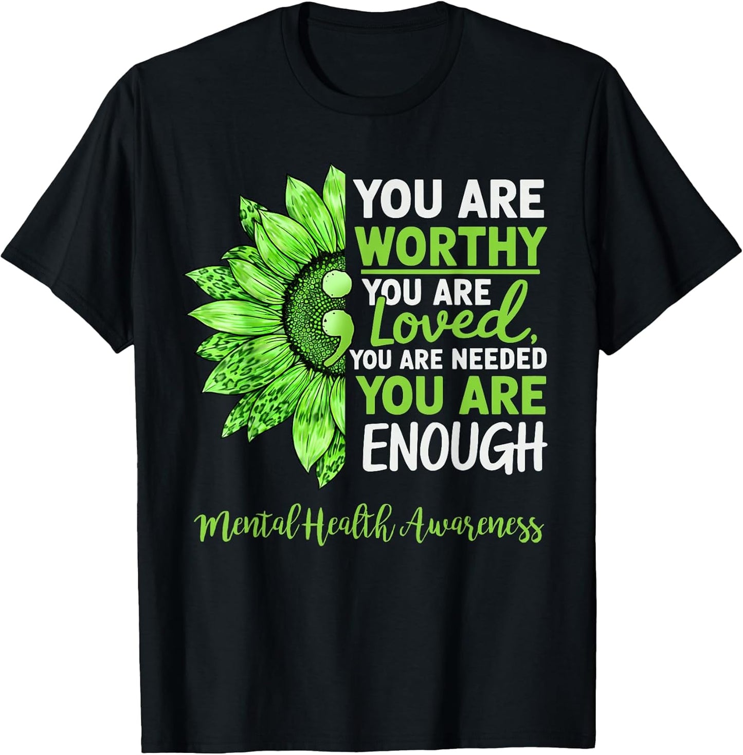 Enough Mental Health Awareness Motivational Positive Mindset T-Shirt
