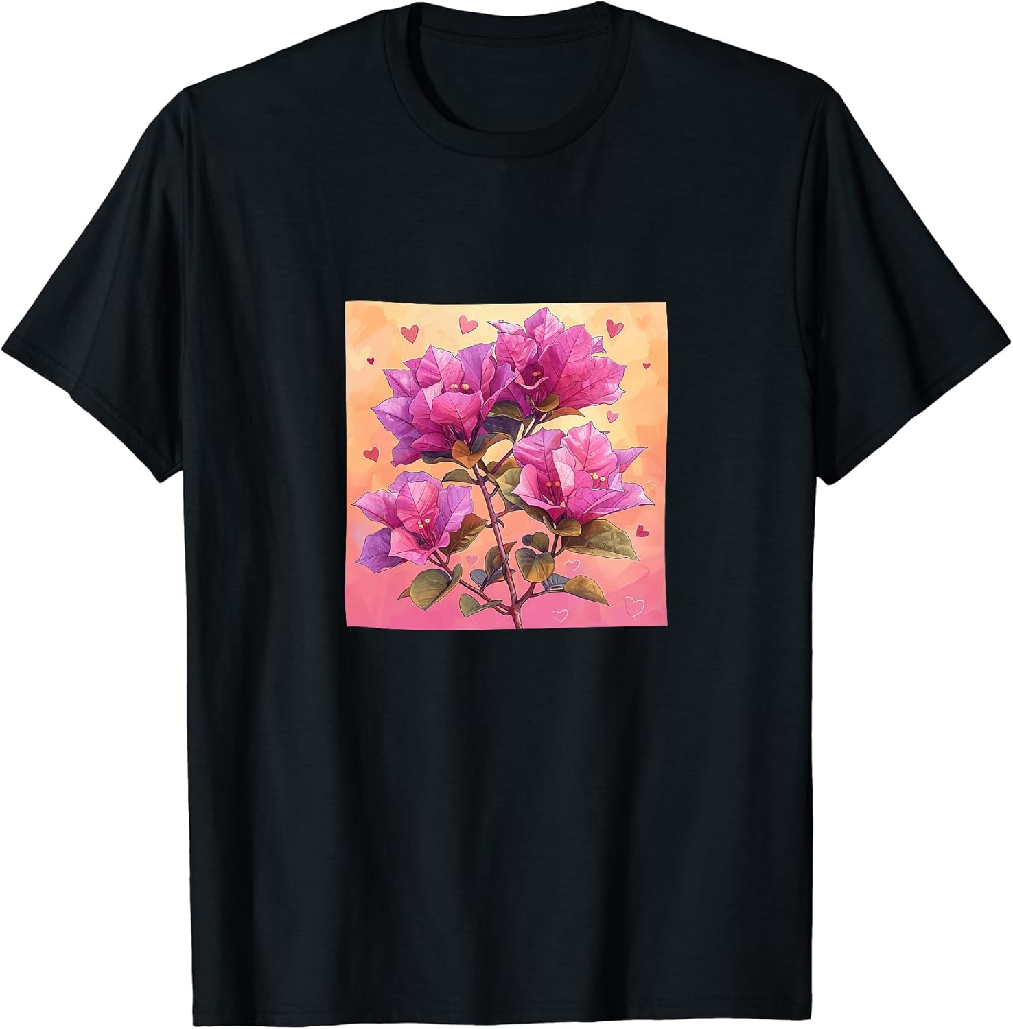 Bougainvillea Flowers With Hearts Around Merch
