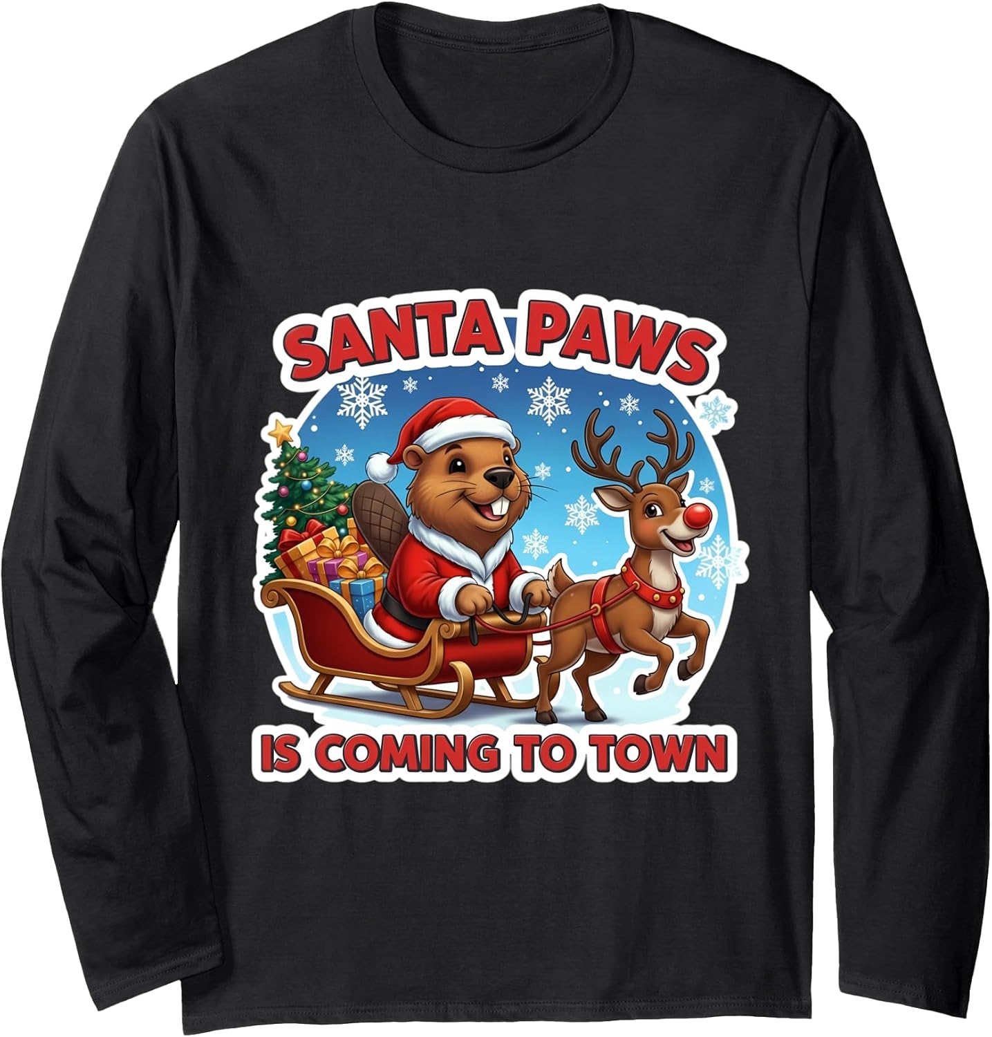 Santa Paws Is Coming To Town Beaver Lover Merch