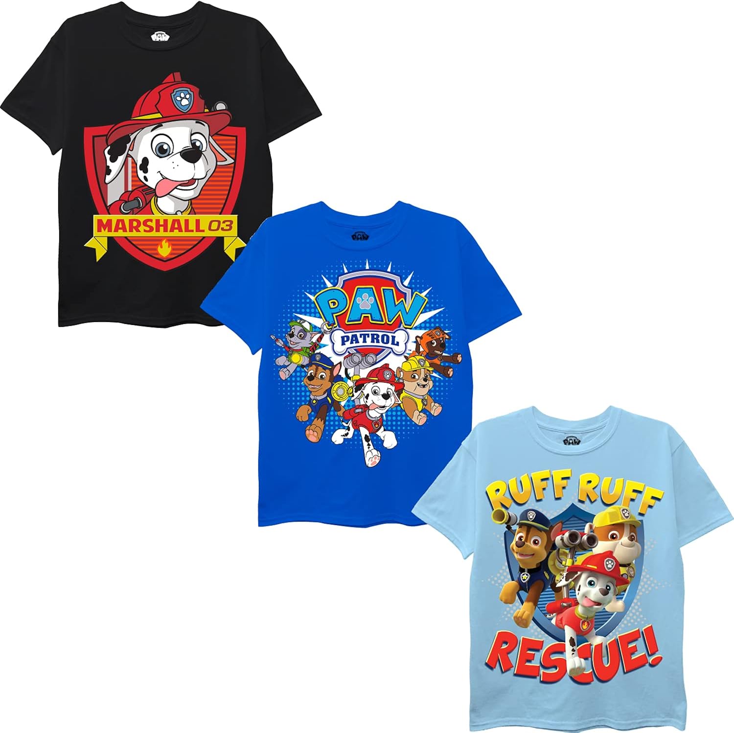 Boys' Paw Patrol Pack of Three T-Shirts
