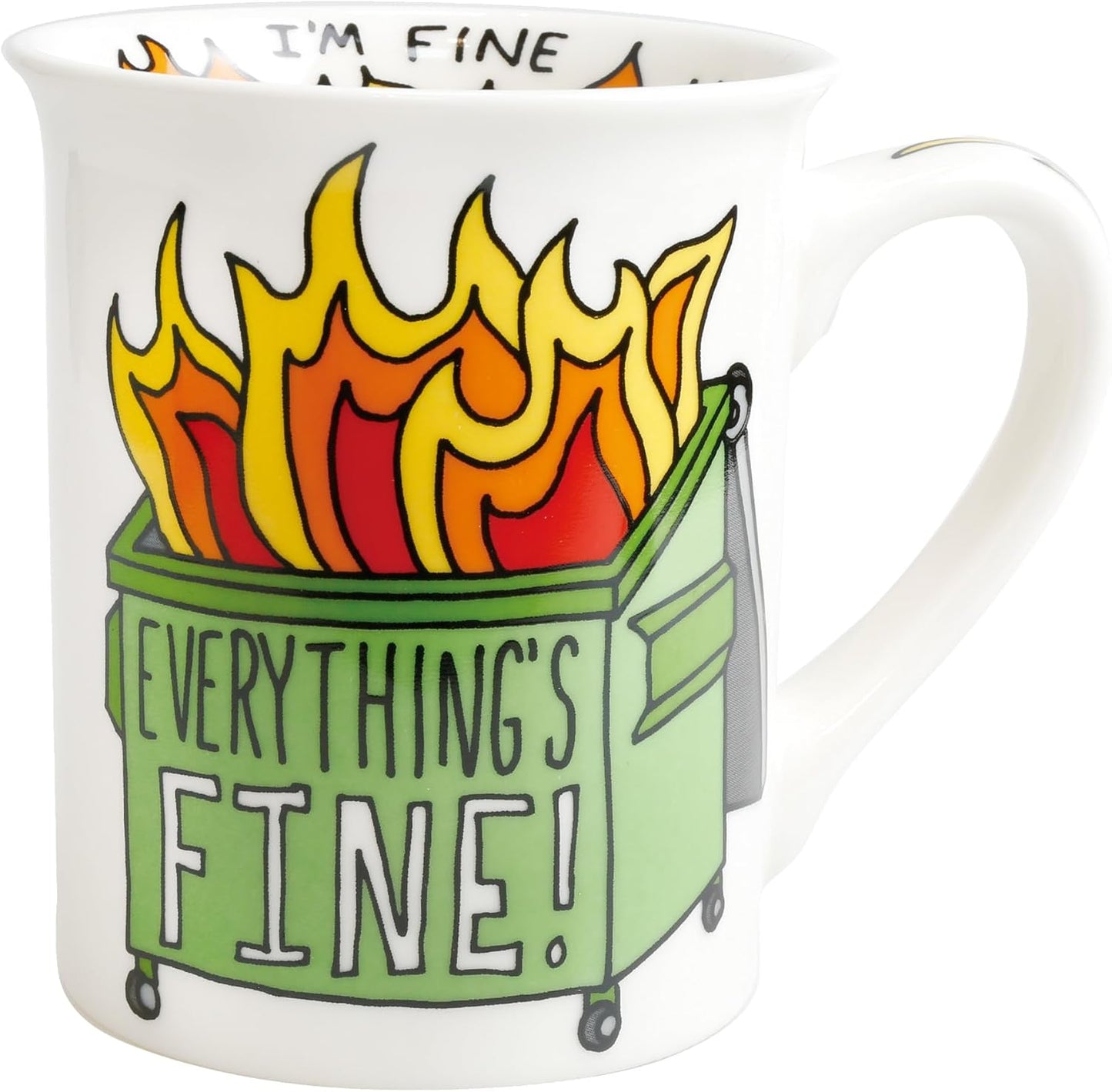 Enesco Our Name is Mud Dumpster Fire Burn Bright Coffee Mug, 16 Ounce, Multicolor