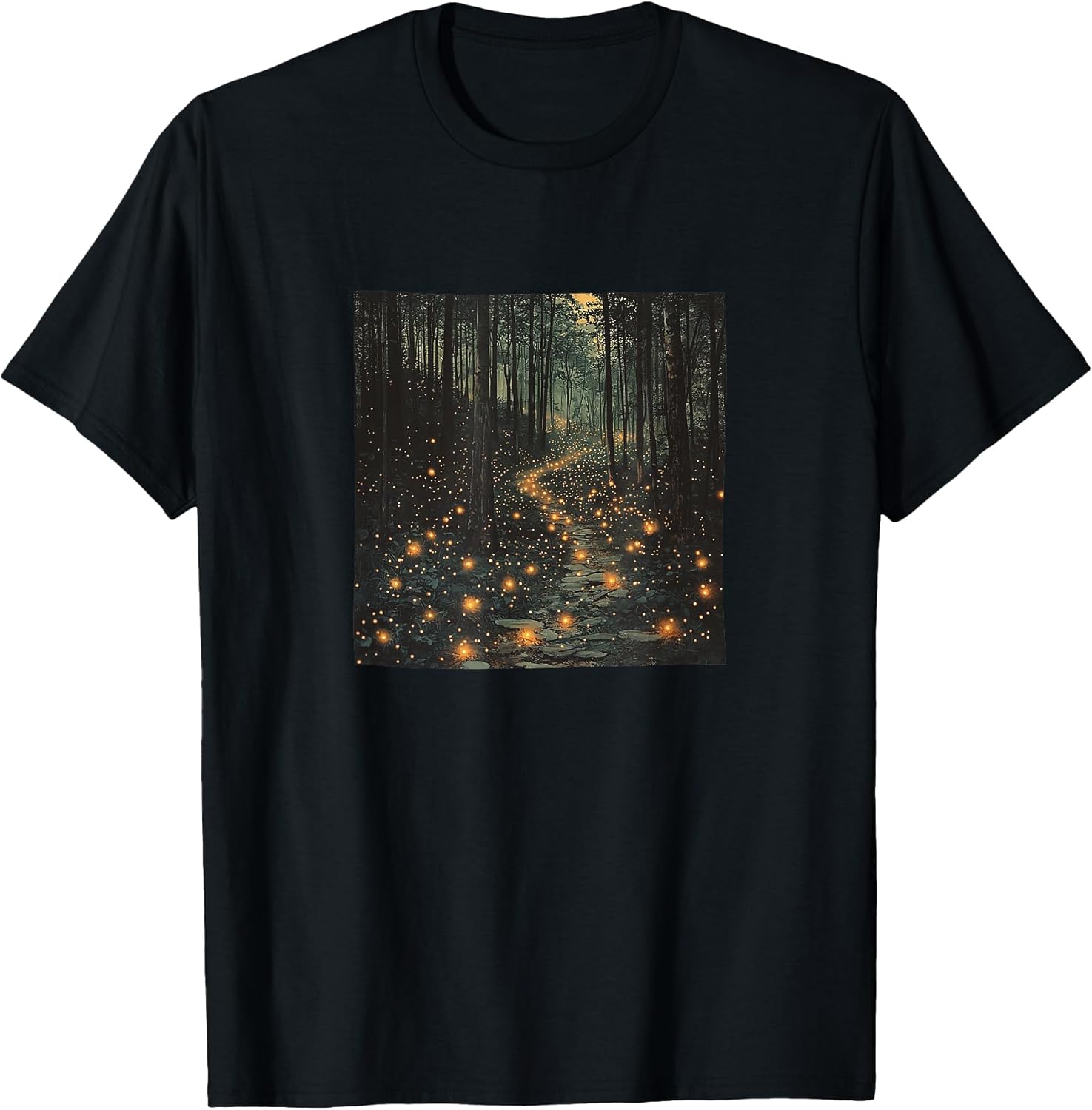 Forest With Fireflies Vintage Landscape Merch