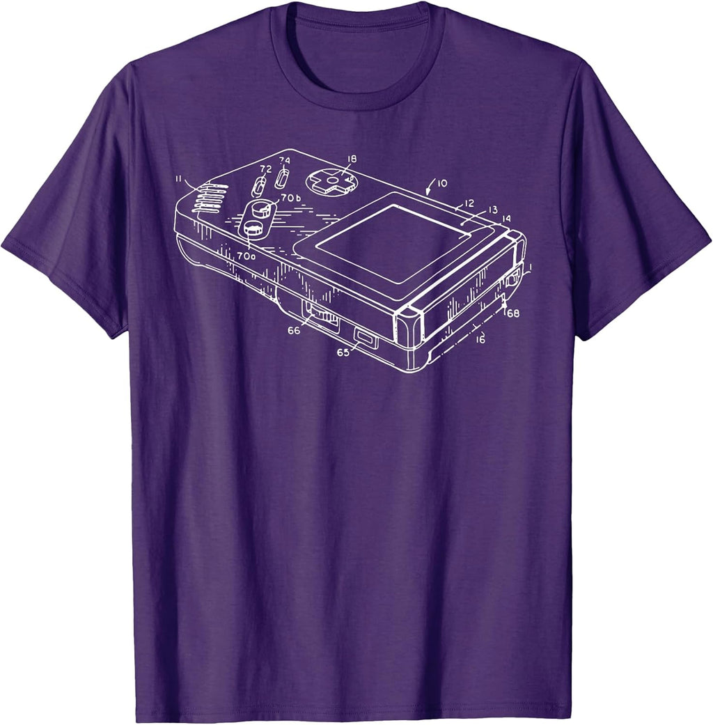 Vintage Gaming Diagram - Portable Video Game Console Chart T-Shirt