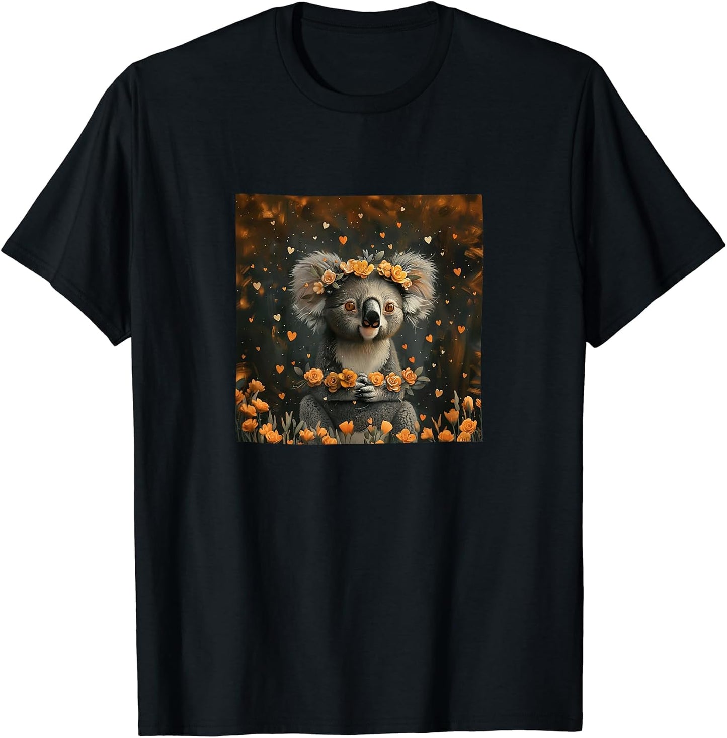 Koala Flowers With Hearts Around Boho Merch