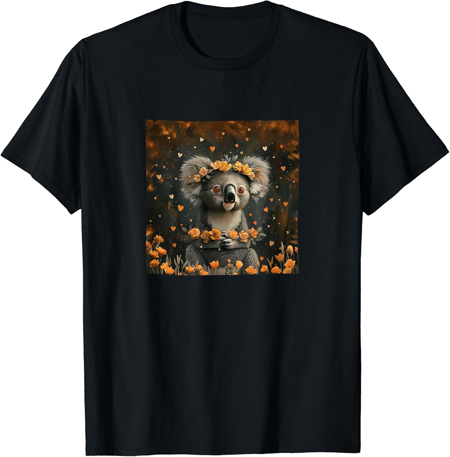 Koala Flowers With Hearts Around Boho Merch