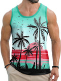 Men's Hawaiian Tank Tops Tropical Funky Floral Beach Tops Sleeveless Basic T-Shirt Breathable Aloha Tee Summer