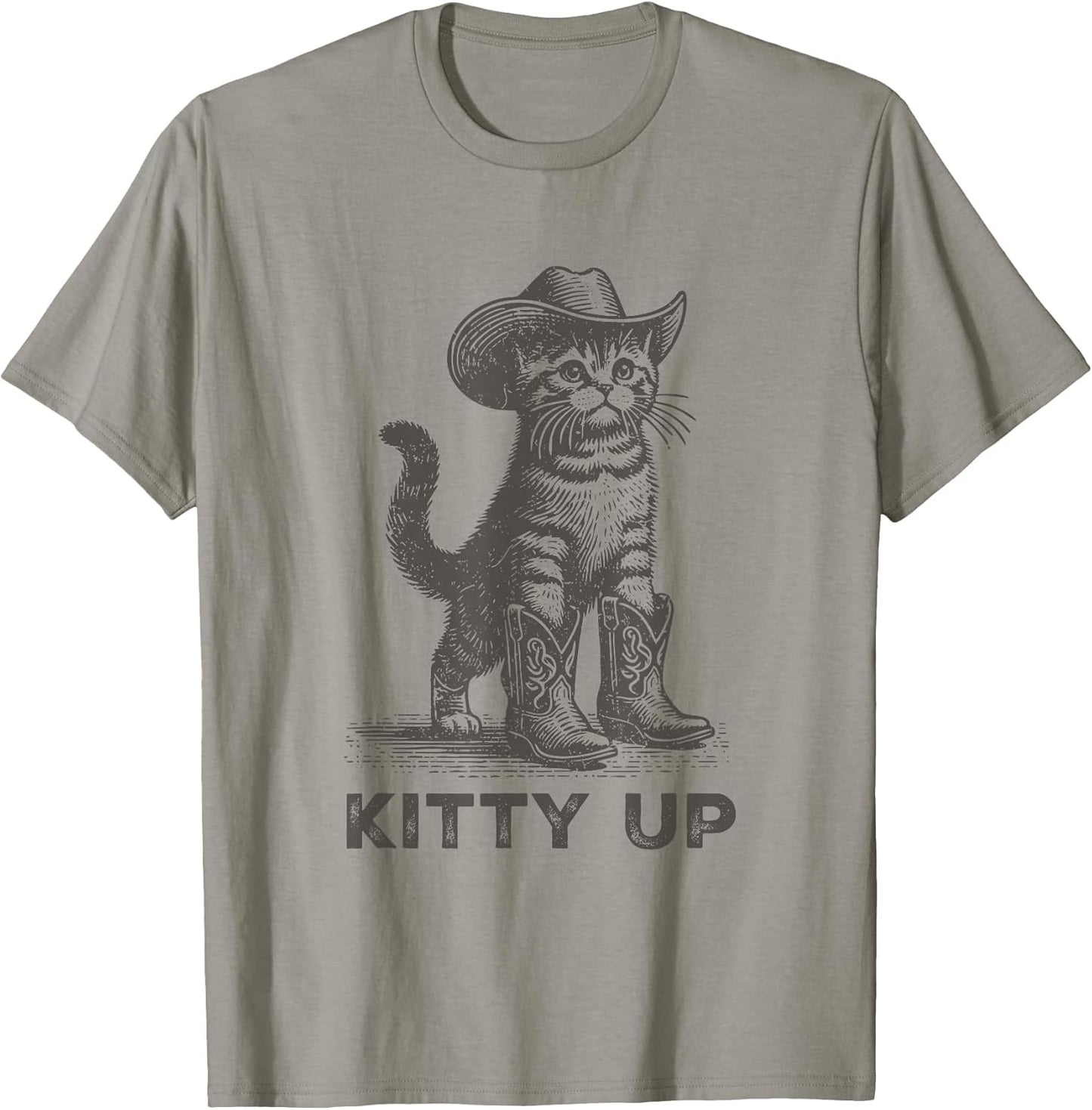 Kitty Up Vintage Country Music Lover Funny Cowboy Cat T-Shirt