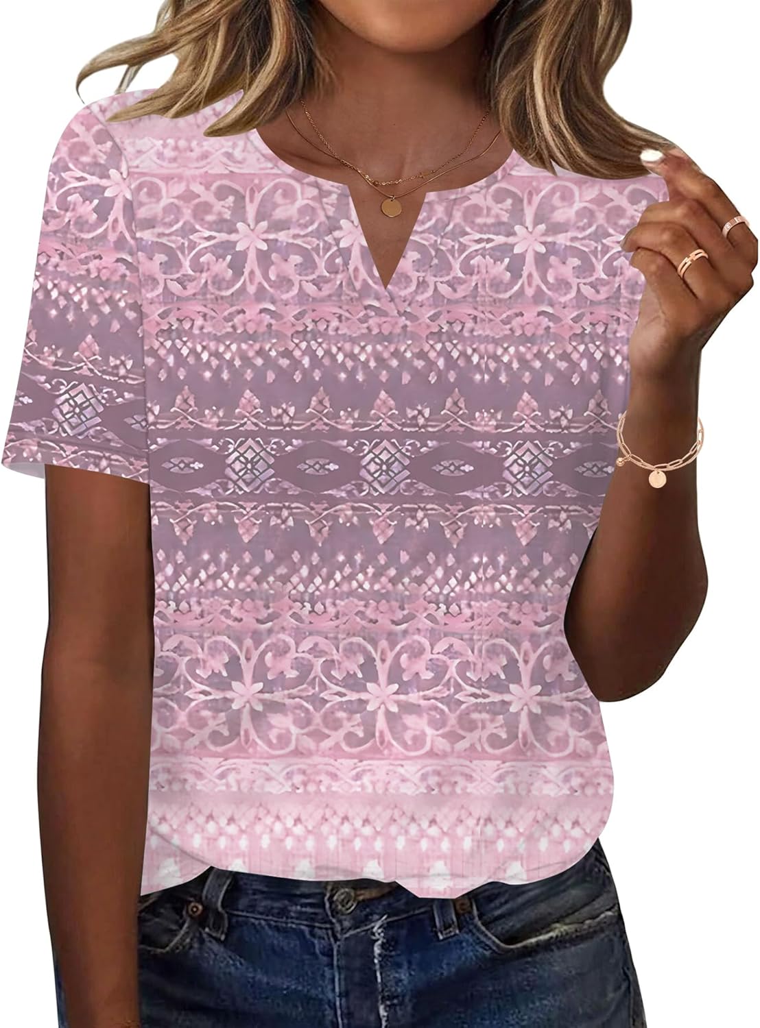 Womens Short Sleeve V Neck T Shirts Summer Tops Basic Tees Business Casual Blouses Trendy Fashion Clothes