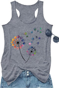 Boho Floral Racerback Tank Tops for Women American Flag Shirt Summer Sleeveless Graphic Tanks Vest Cute Mama Tank Cami