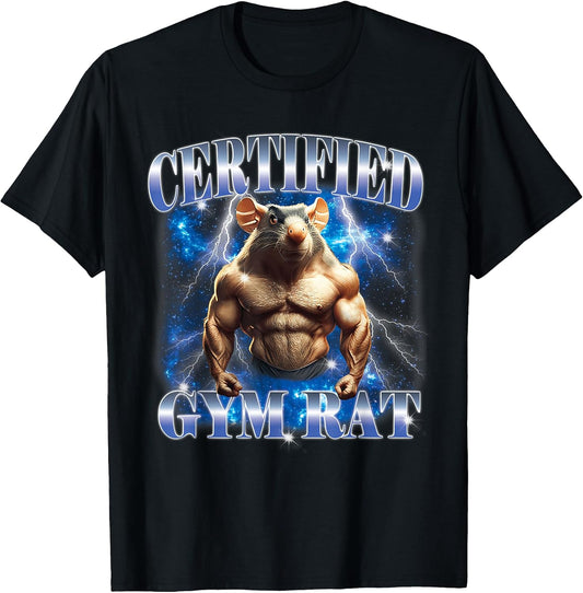 Workout Gym Lovers Rat Funny Meme Men Shirt