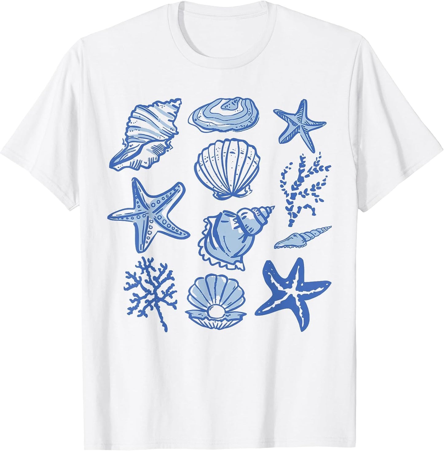Seashell Summer Ocean Vacation Beach Aesthetic Women Men T-Shirt