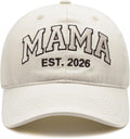 Mama EST 2026 Hat, Mother's Day Birthday Gifts for New Mom, Adjustable Embroidered Mama Baseball Cap for Women