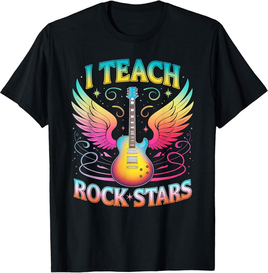 Retro I Teach ROCKSTARS Teacher Music Appreciation Band T-Shirt