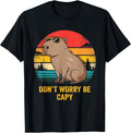Retro Sunset Capybara Graphic Apparel