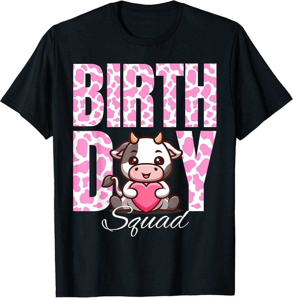 Farm Animals Pink Cow Birthday Squad Party Family
