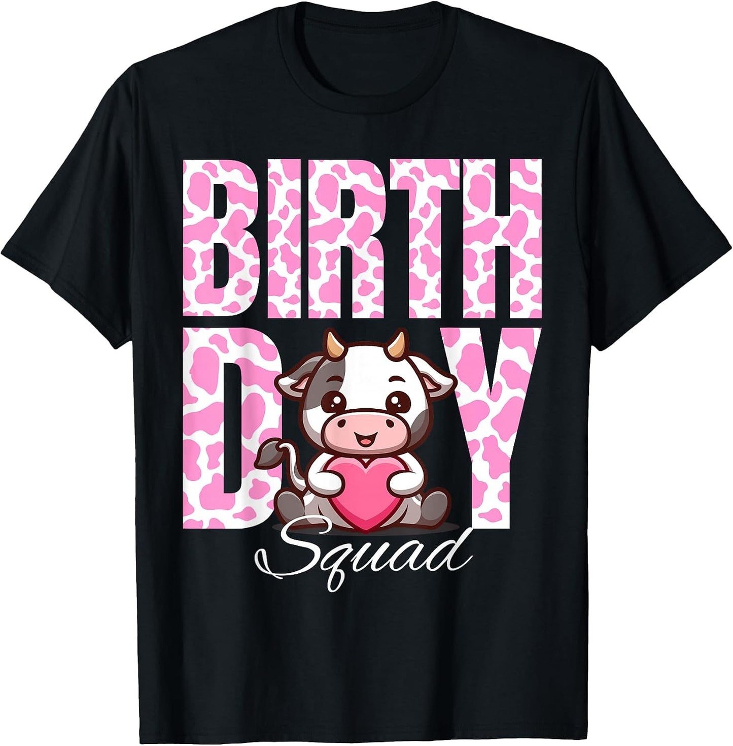 Farm Animals Pink Cow Birthday Squad Party Family