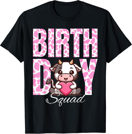 Farm Animals Pink Cow Birthday Squad Party Family